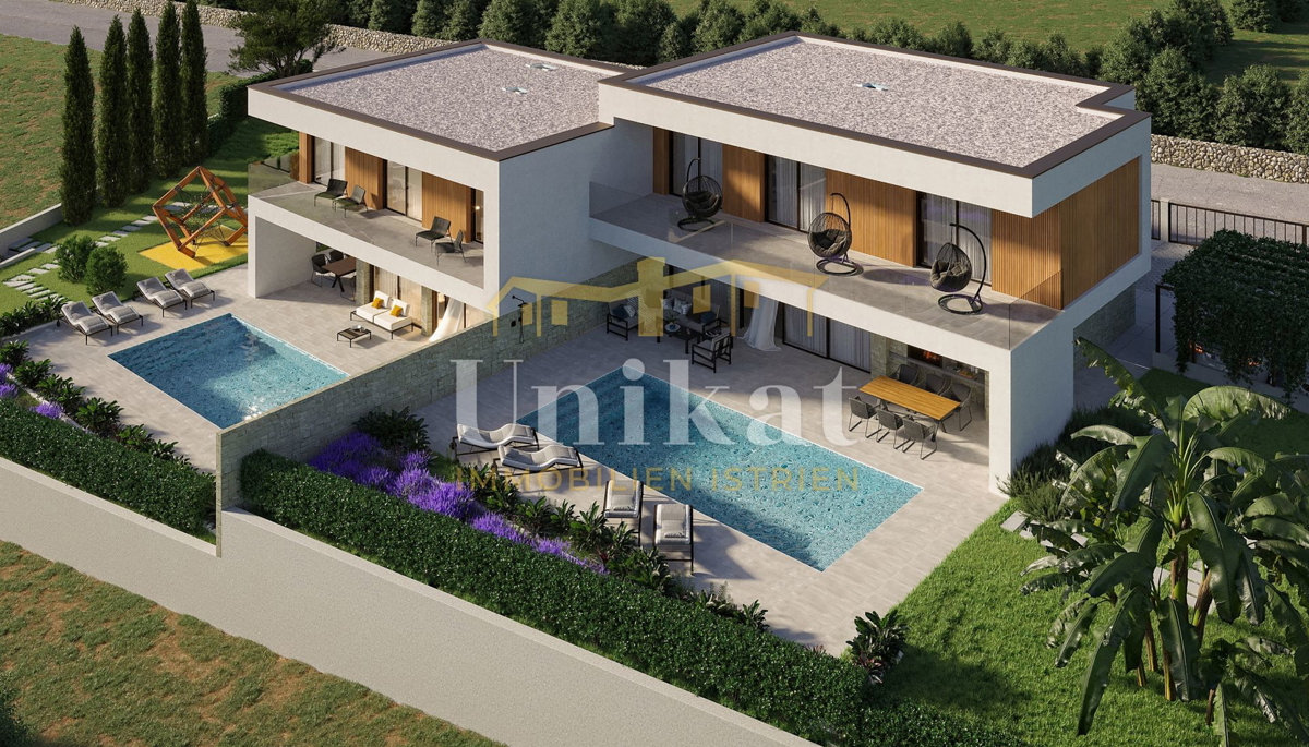 Nuova costruzione: bifamiliare con piscina